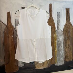 Angelboutiques White Sleeveless Top